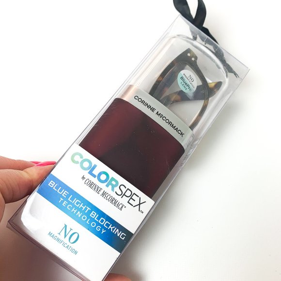 NEW COLORSPEX by CORINNE MCCORMACK tortoise blue light glasses with case - Picture 2 of 5